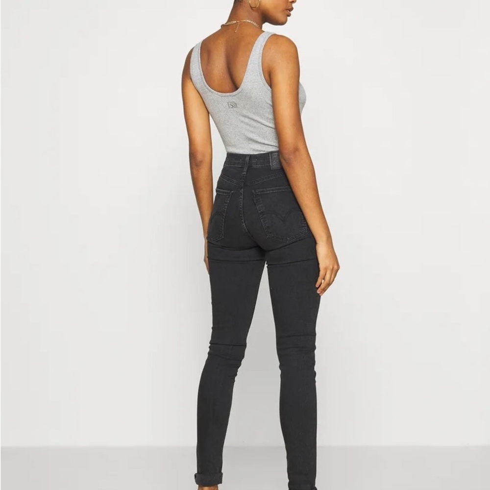 Levis mile high black ripped jeans